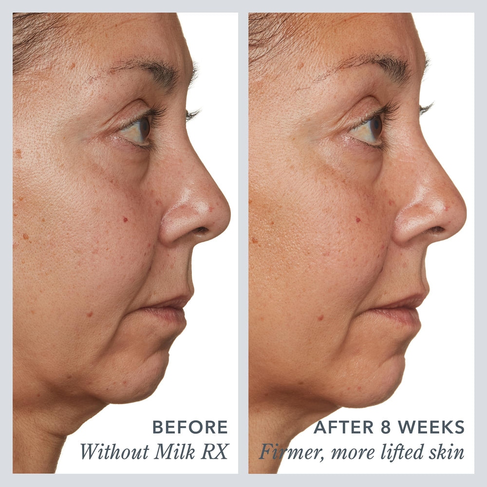 Beekman 1802 hand applying Milk RX Advanced, illustrating everyday smoothing action.