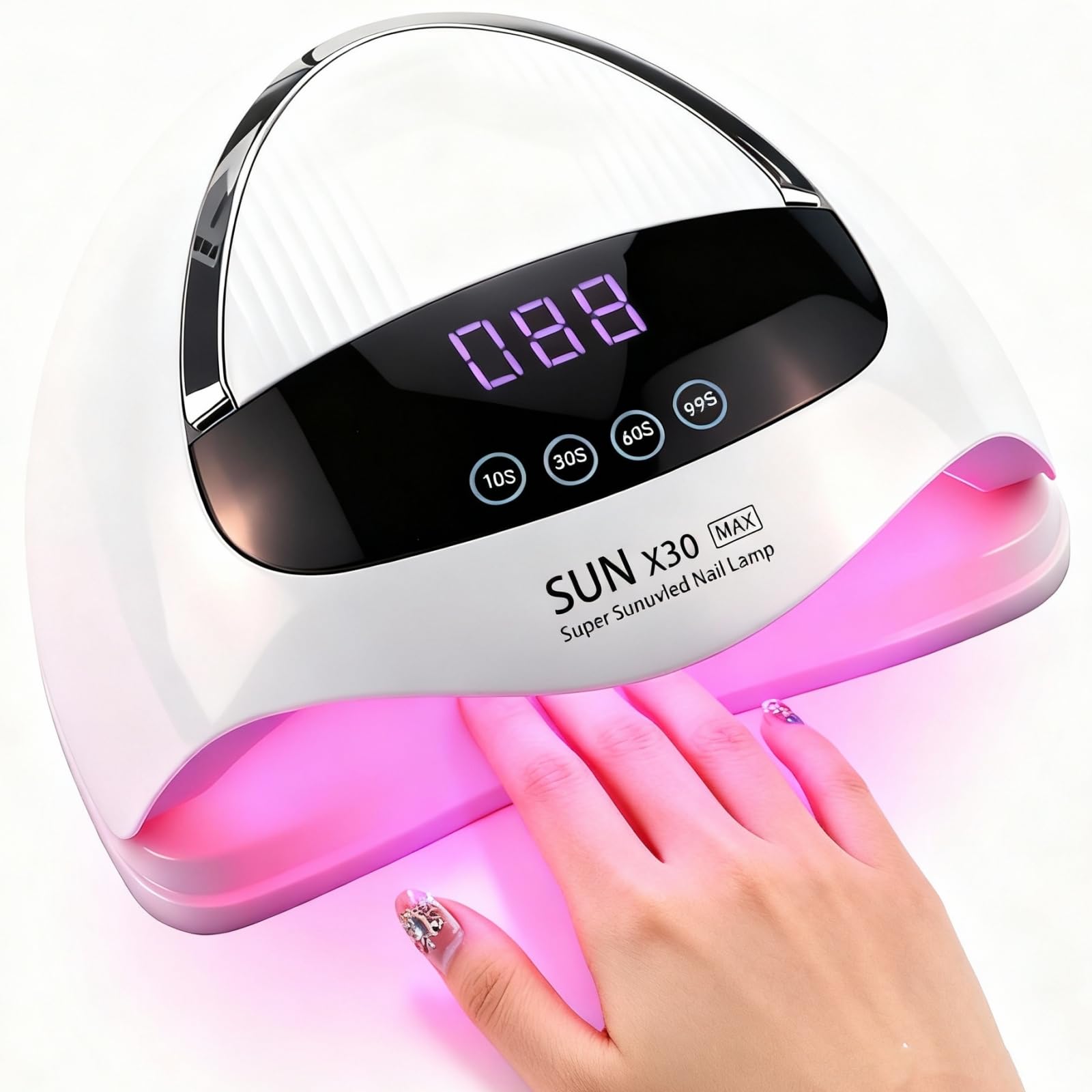 BEENLE 500W nail lamp front view showcases powerful performance for fast gel curing.