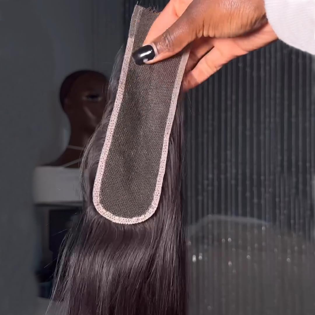 BeeOS 12 inch straight hair close-up illustrates sleek length and easy styling.