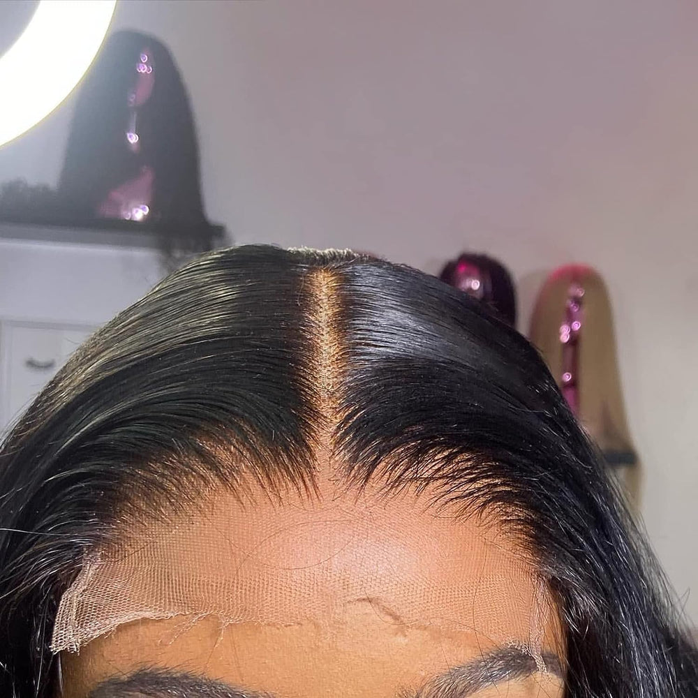Beeos 5x5 skinlike HD lace closure closeup showing ultra-thin lace for natural melt.