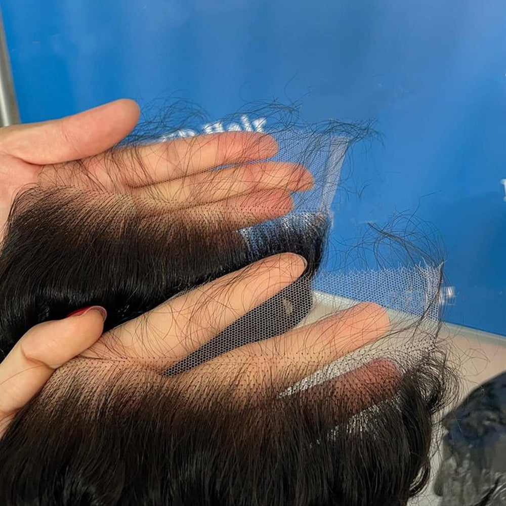 Beeos 5x5 closure natural hairline highlight with single knot precision