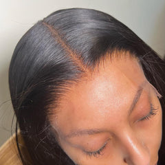 Beeos Body Wave 5x5 closure closeup shows ultra-thin skinlike lace for seamless blending