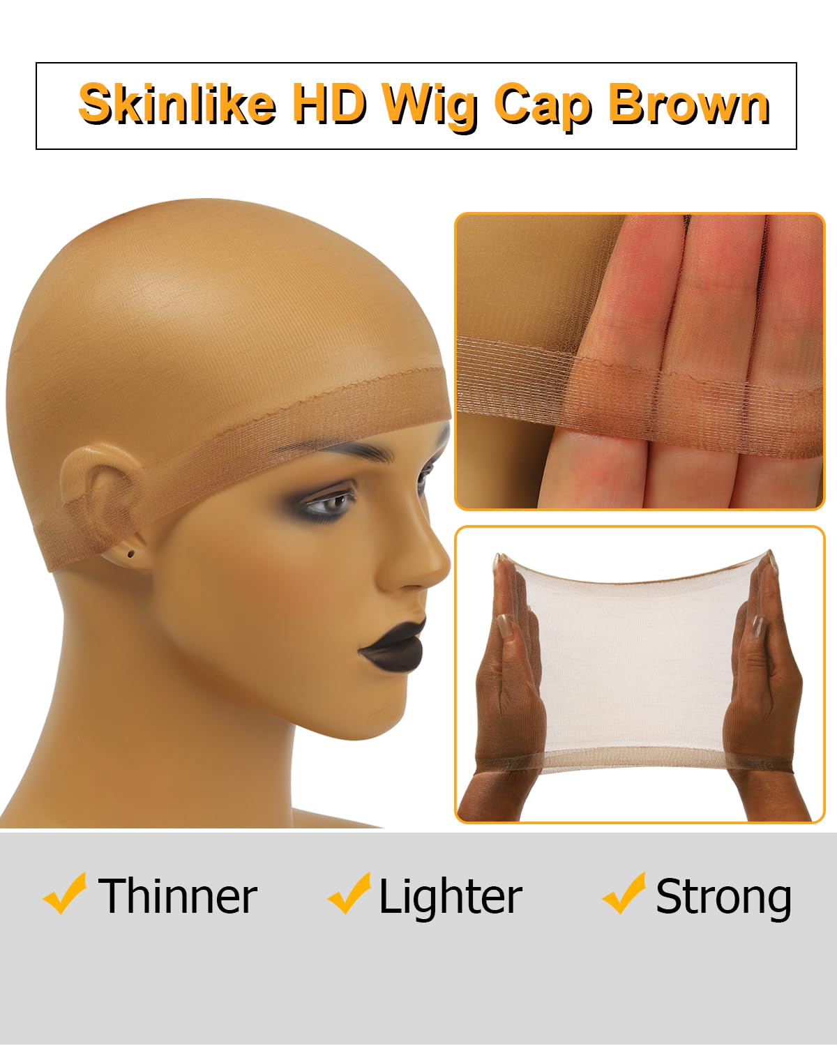 Wide elastic band on BEEOS wig cap prevents slipping during wear.