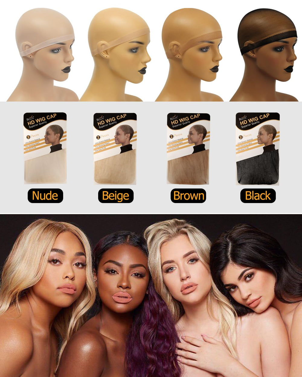 BEEOS wig cap compatible with most wigs and head sizes.