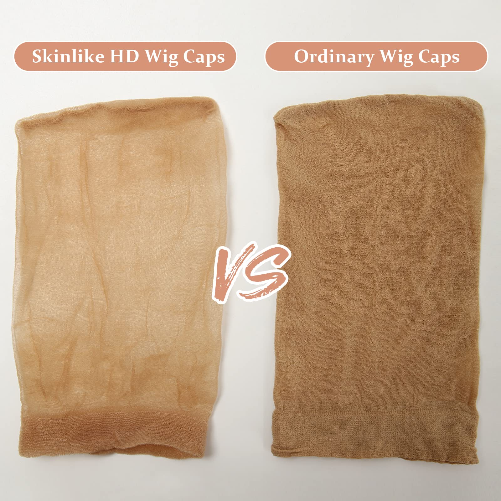 Beeos stretchable wig cap shown worn for comfortable base.