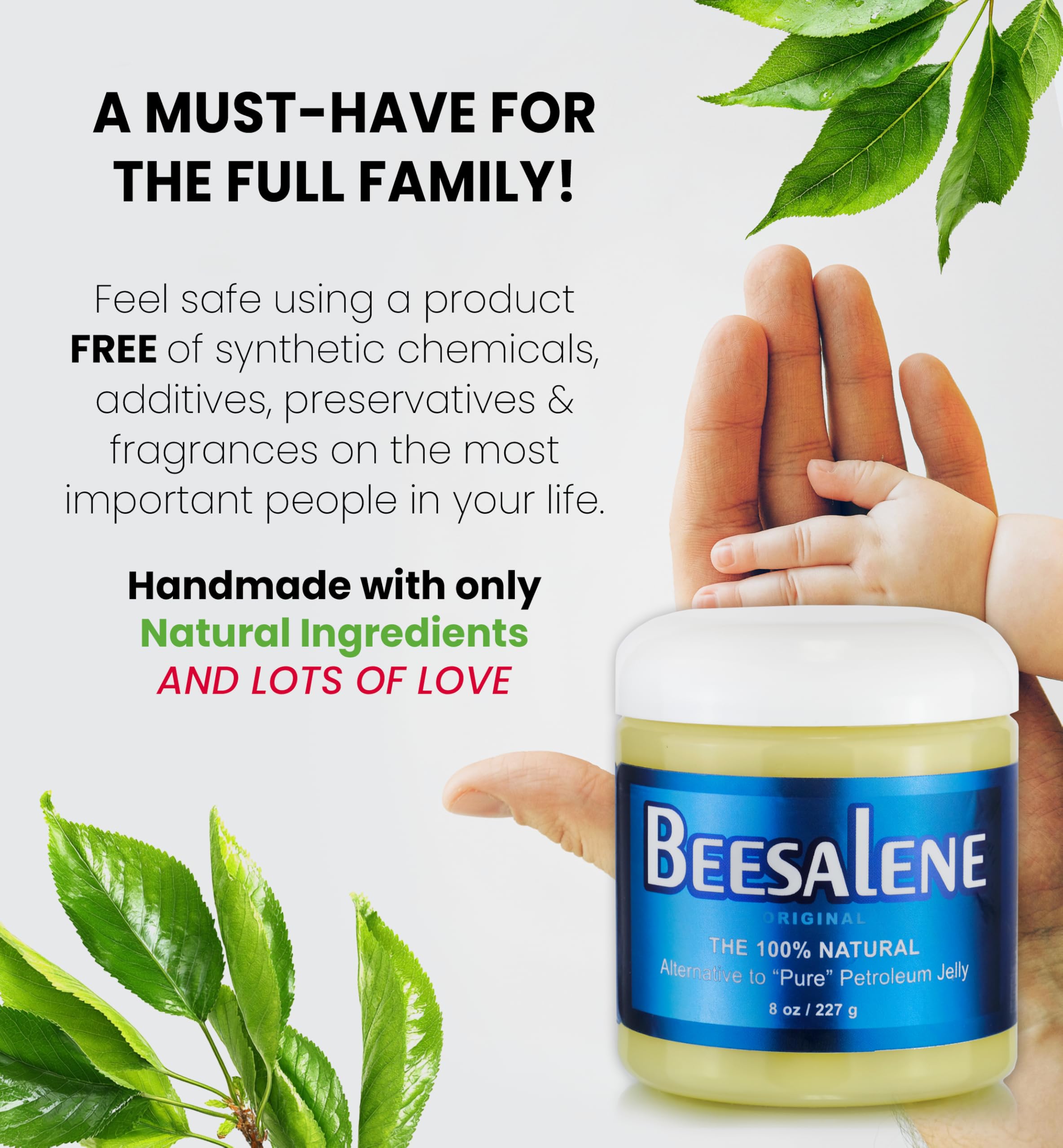 Beesalene Original Unpetroleum used as makeup remover with gentle cleansing.
