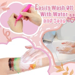 Beesjuy washable face paint cleans off skin and fabrics easily.