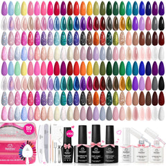 Beets 119-pcs gel nail polish set box display showing a wide color range for home manicures.