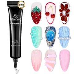 Beetles 3D Gel Nail Art bottle ready for DIY sculpted designs on nails