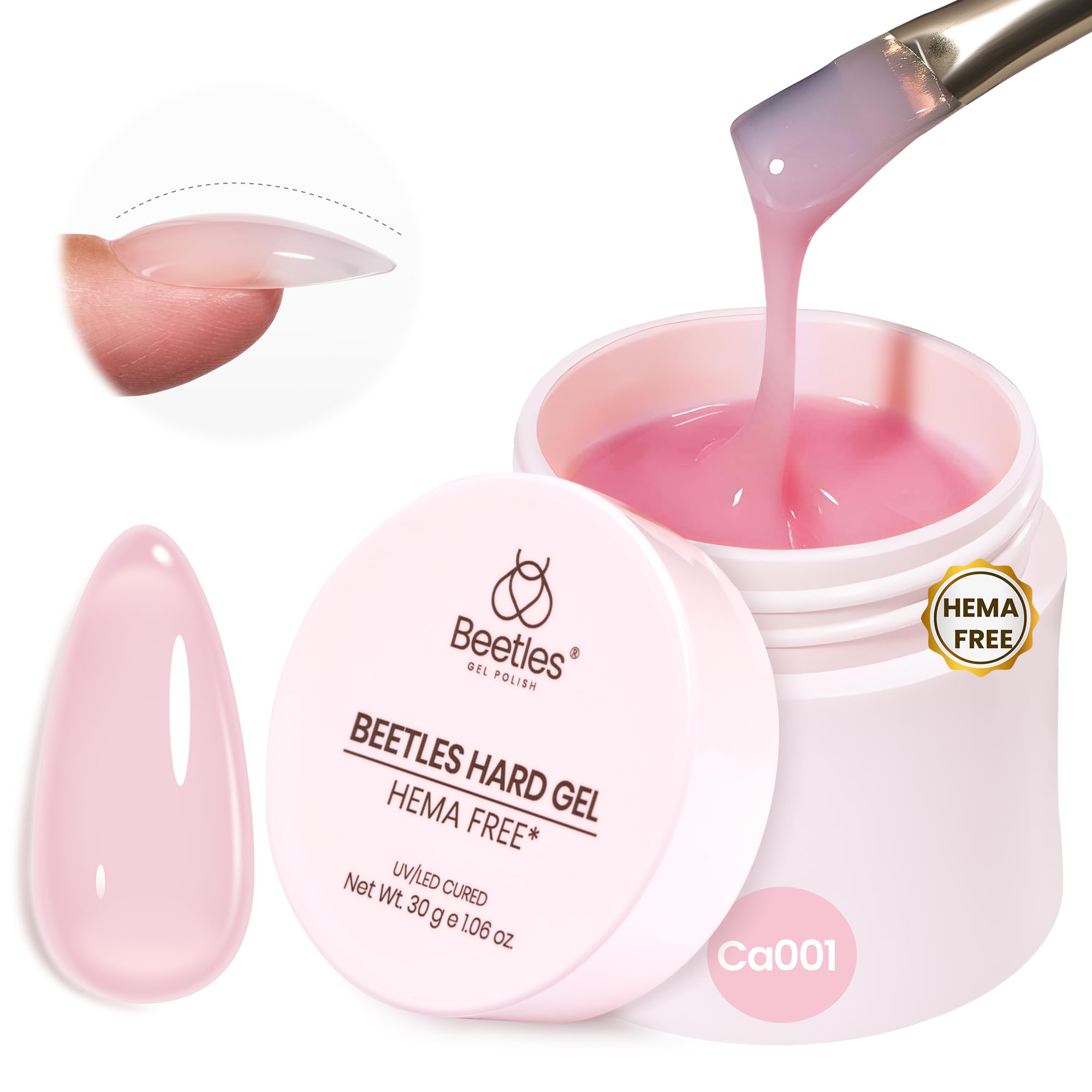 Beetles HEMA Free Hard Gel bottle showing safe professional nail enhancement