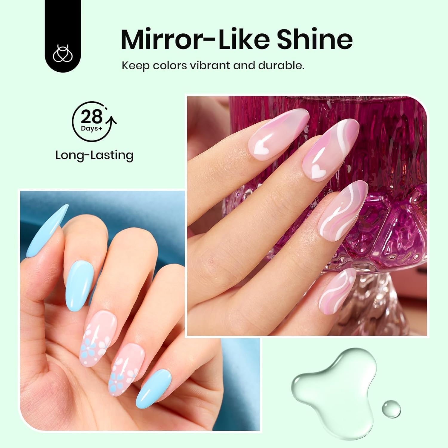 Beetles adhesion-boost base coat illustration emphasizing durable manicure.