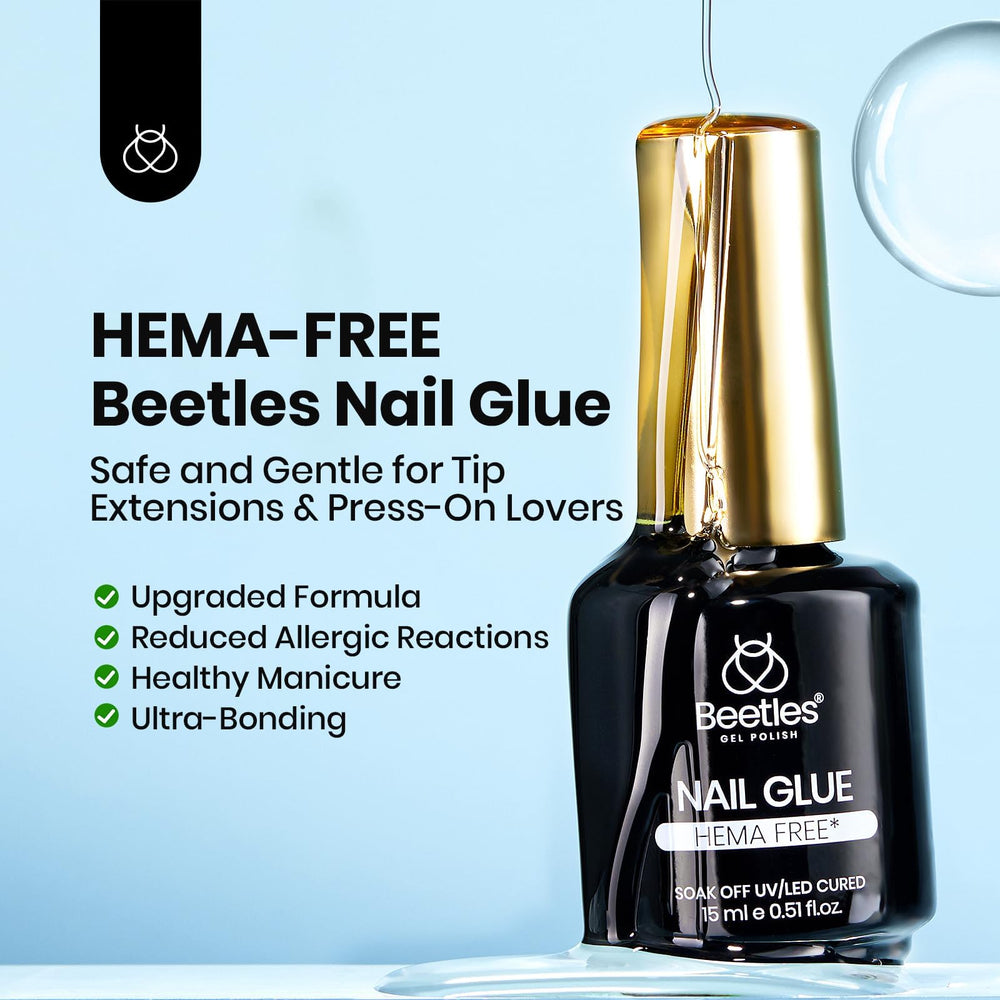 Beetles adhesivo gel para extensiones, uñas naturales y acrílicas.