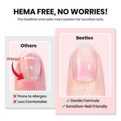 Beetles adhesivo libre de HEMA para uñas sensibles.