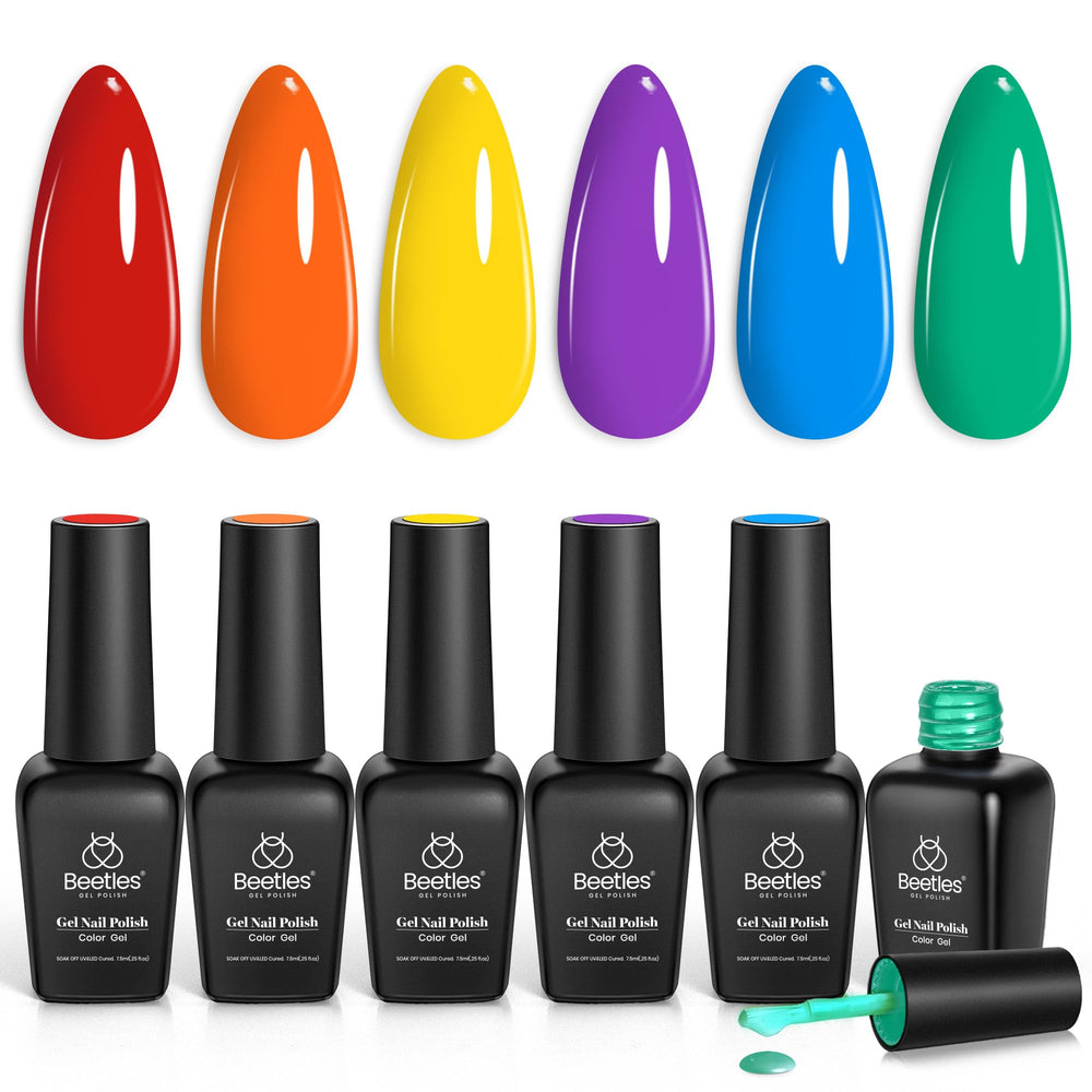 Beetles Gel Polish Arcoíris Rojo, color intenso para manicura elegante.