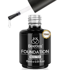 Beetles capa base 15ml: botella clara para base duradera