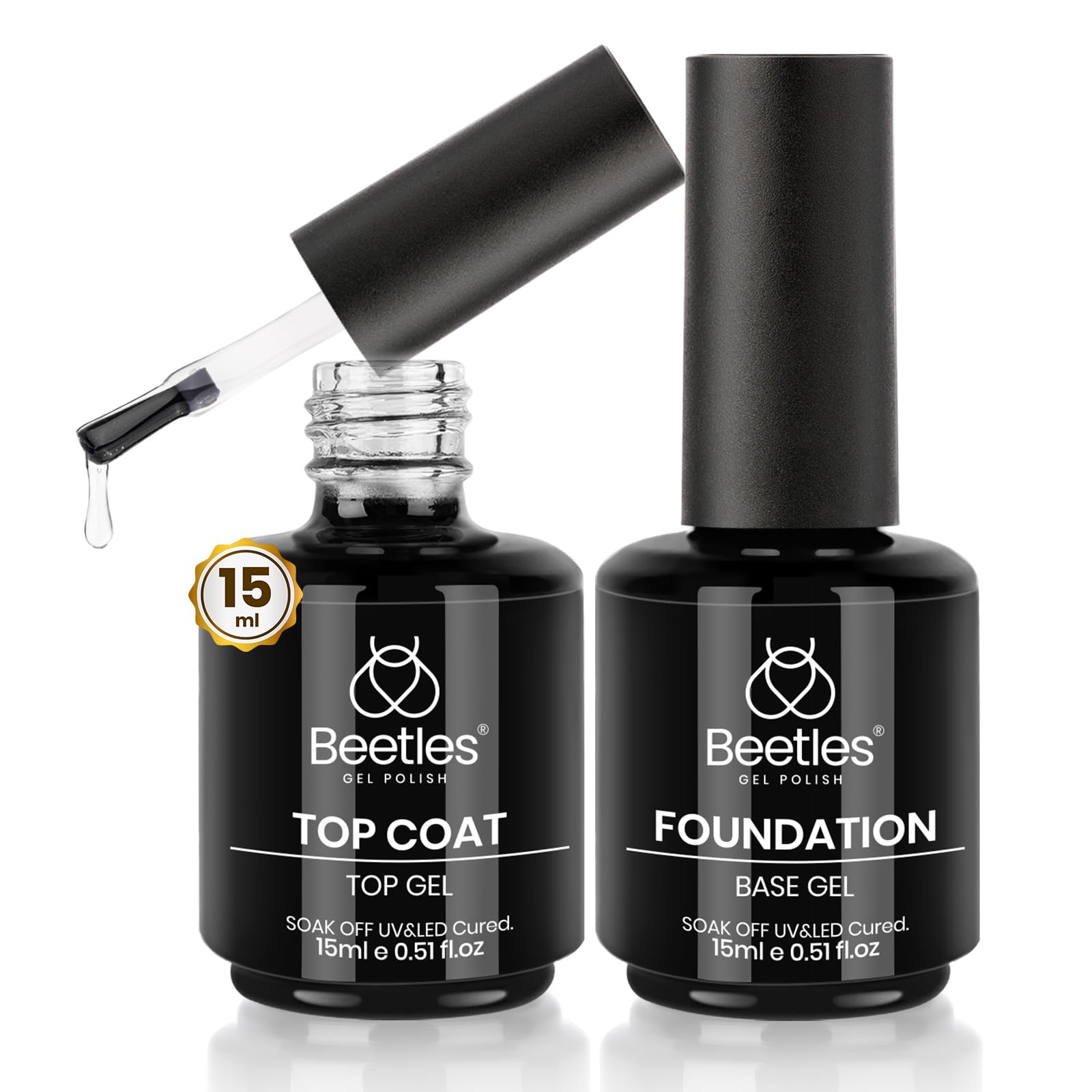 Beetles base coat 15ml for strong adhesion and lasting wear.