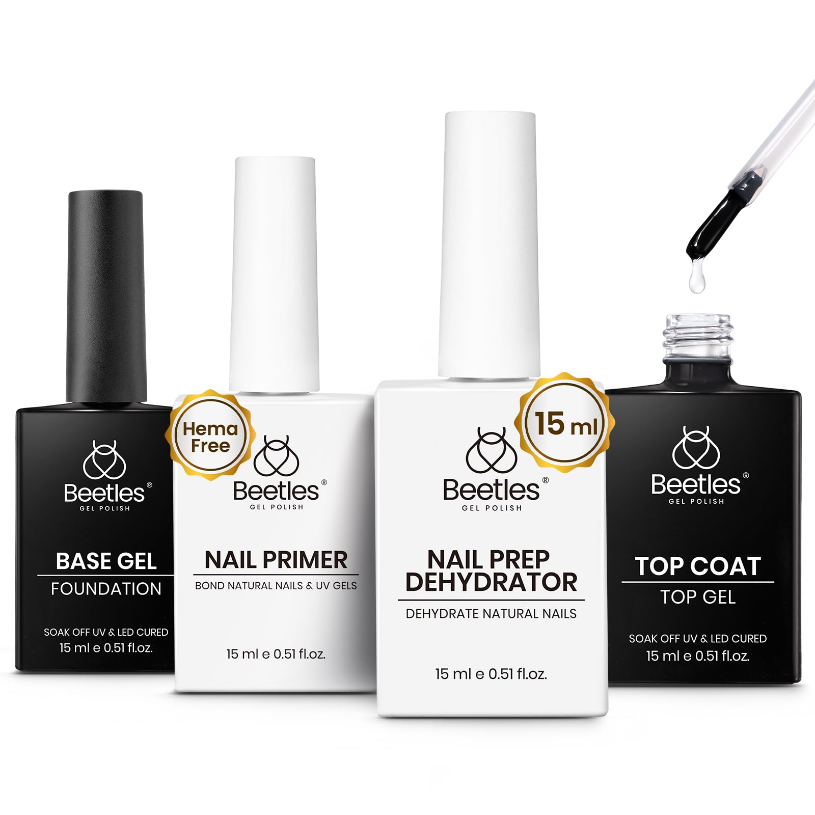 Beetles base gel 15 ml para una base duradera en uñas
