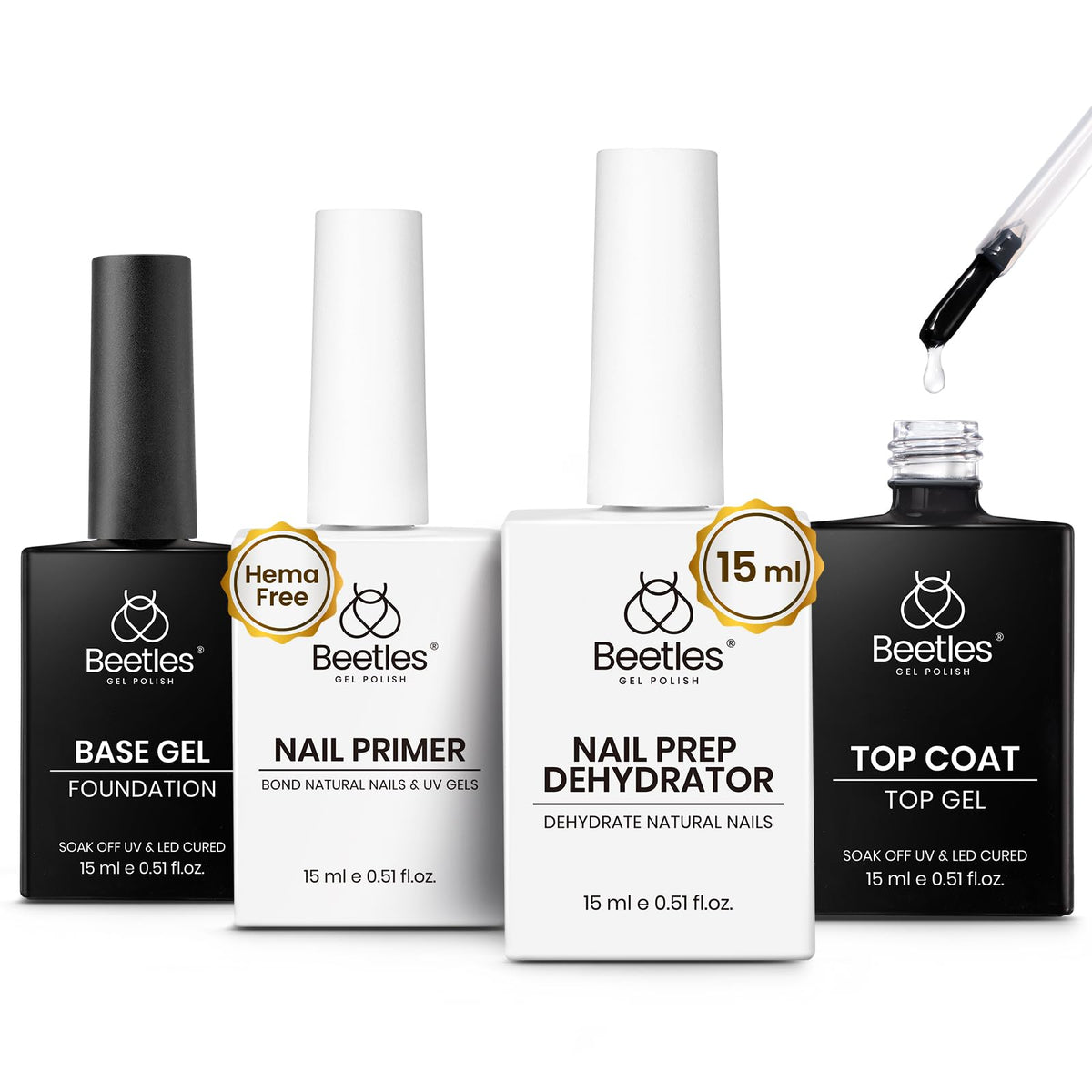 Beetles base gel 15 ml para una base duradera en uñas
