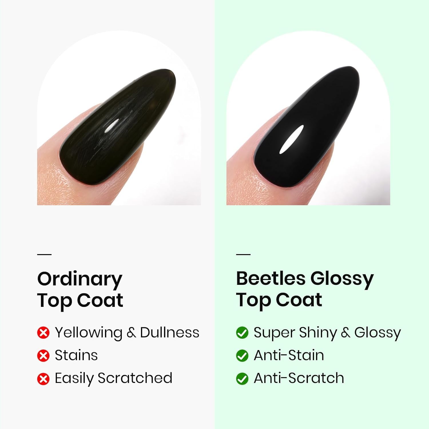 Beetles base coat on nail scene showing even base for gel polish.