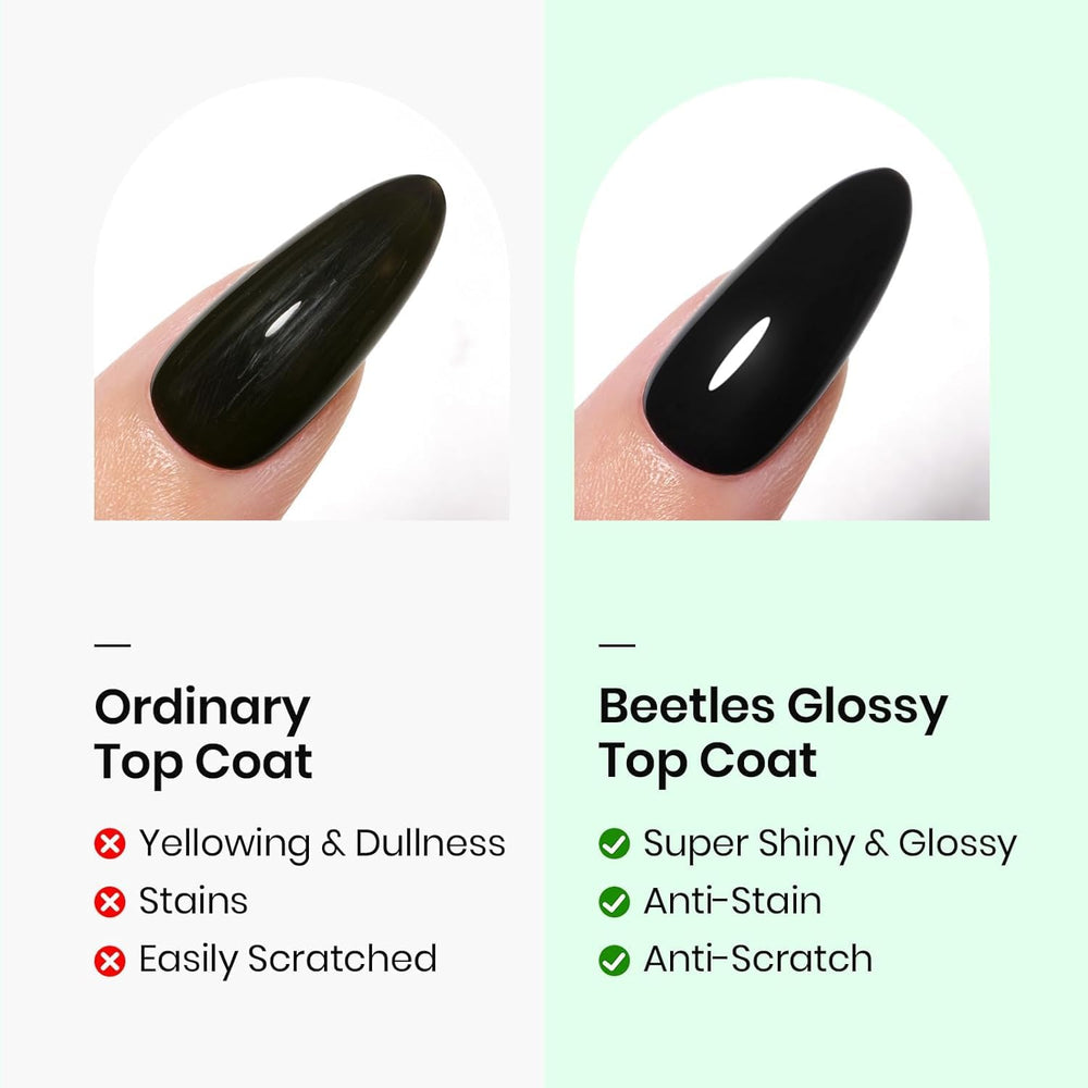 Beetles base coat on nail scene showing even base for gel polish.