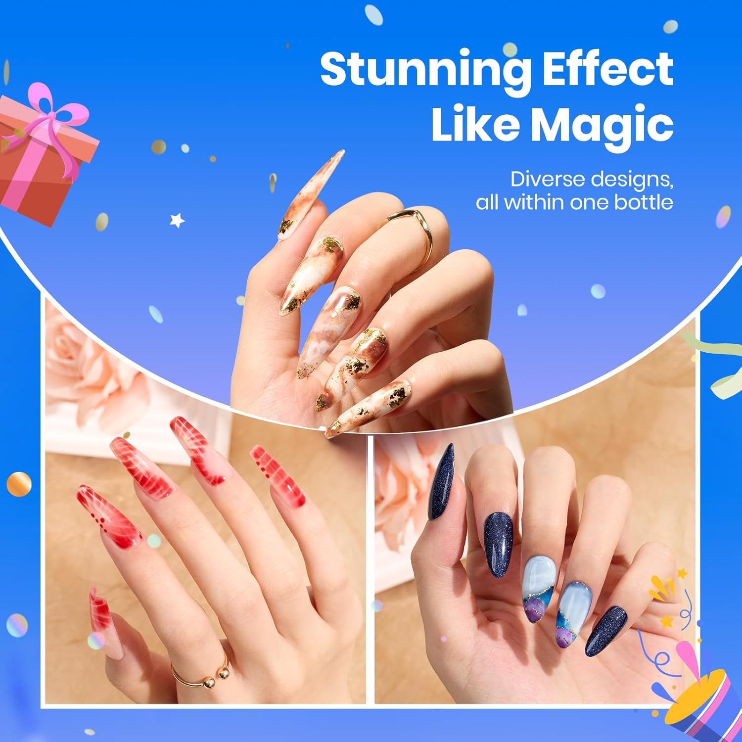 Beetles Blooming Gel con efecto mármol para diseños elegantes y suaves.
