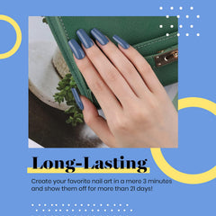 Beetles blue gel nail polish brush applying color for smooth layers.
