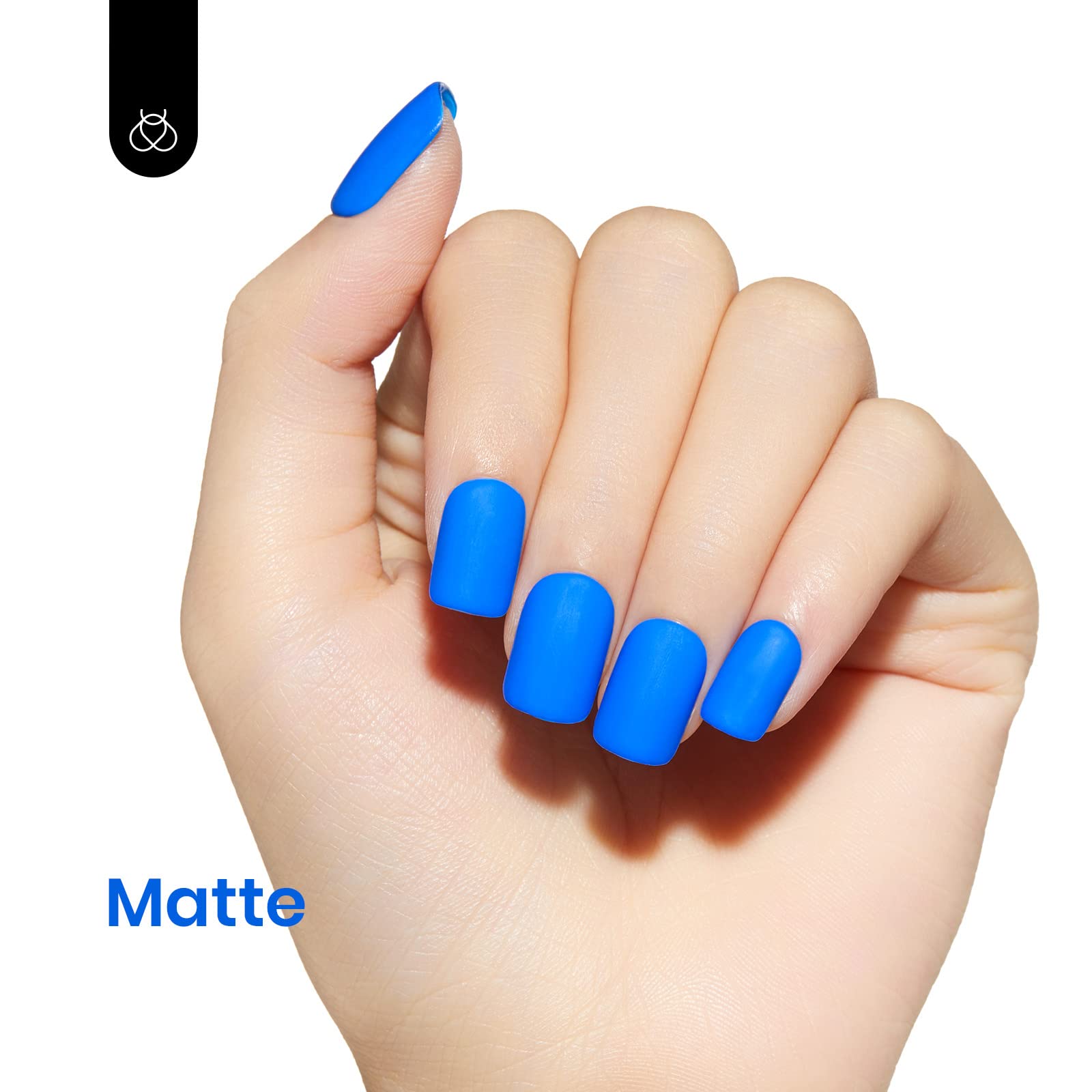 Beetles Blue Gel Nail Polish color swatches c444 showing electric blue shade