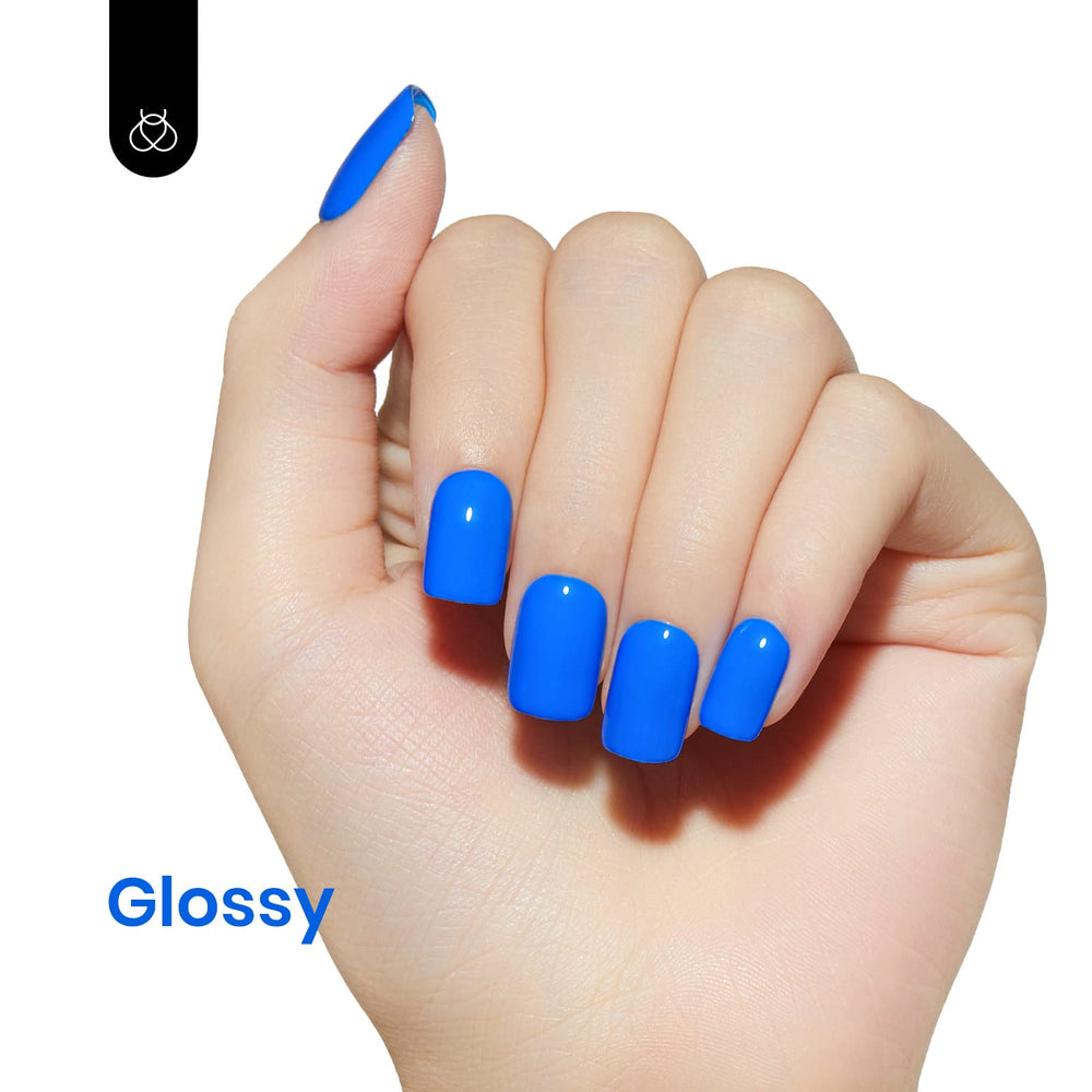 Beetles Blue Gel Nail Polish with glossy finish for lasting shine