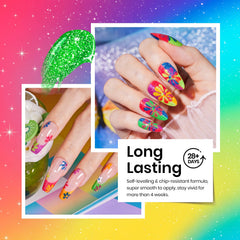 Beetles Gel Polish rosa, brillo llamativo para uñas.