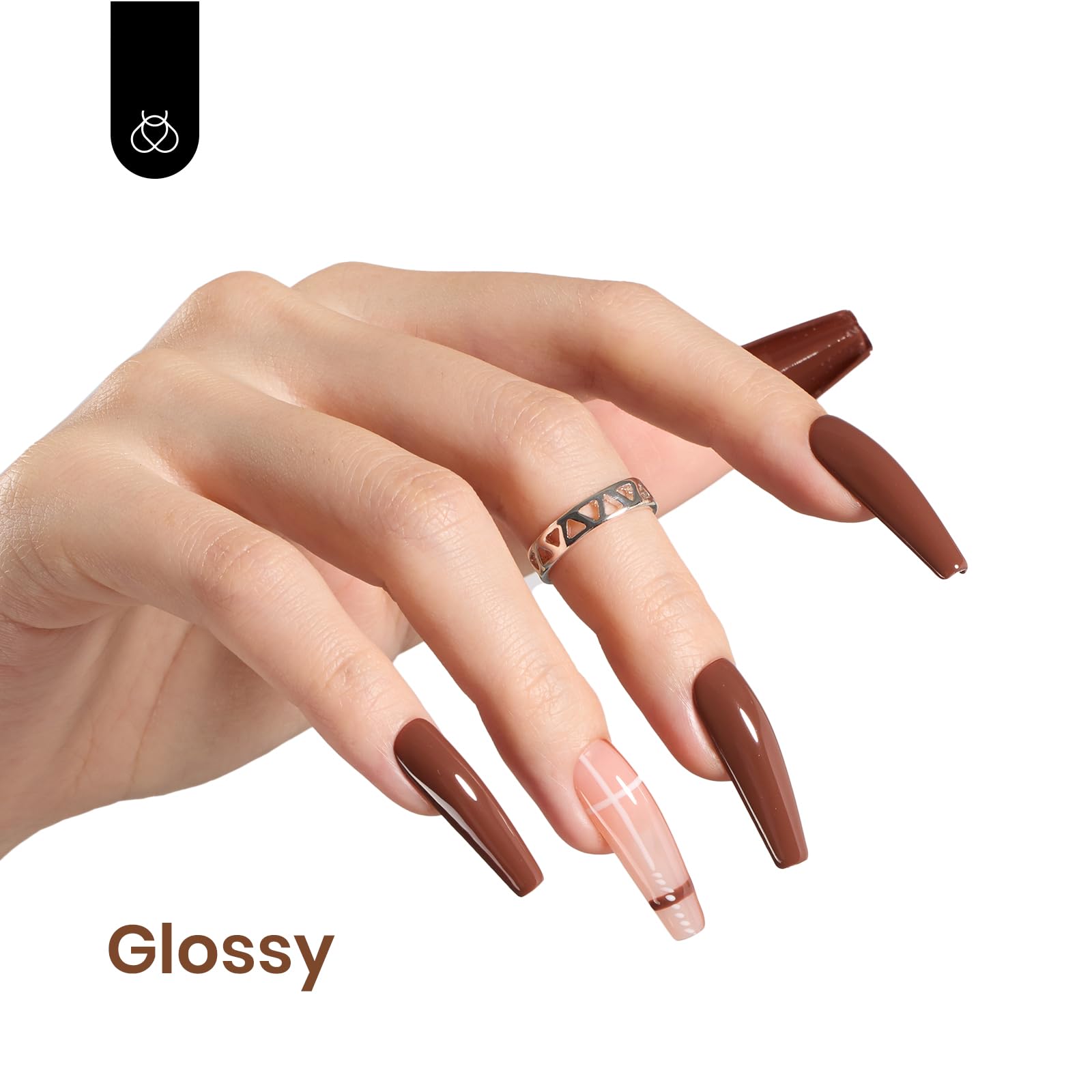 Beetles Brown Gel Nail Polish wet-look finish on nails