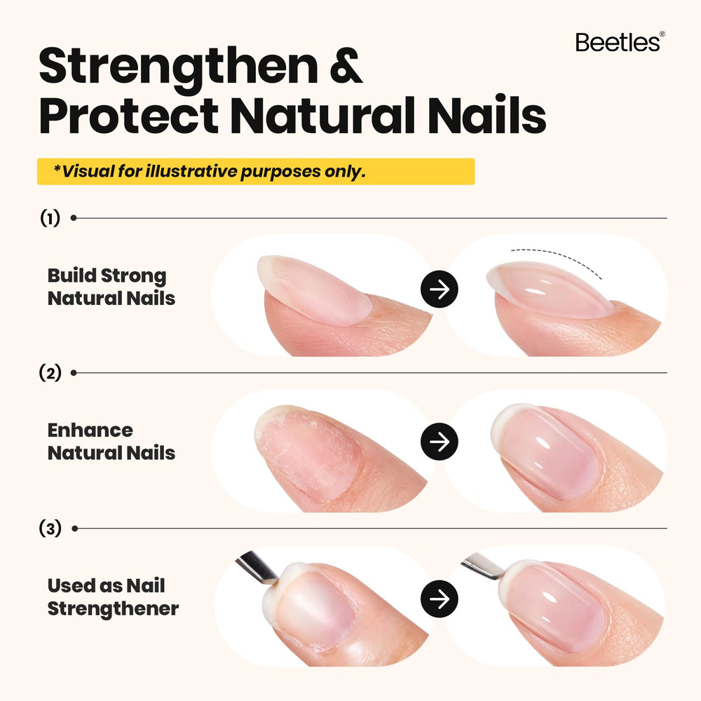 Beetles Builder Gel apex bien formado proporciona soporte estructural a las uñas.