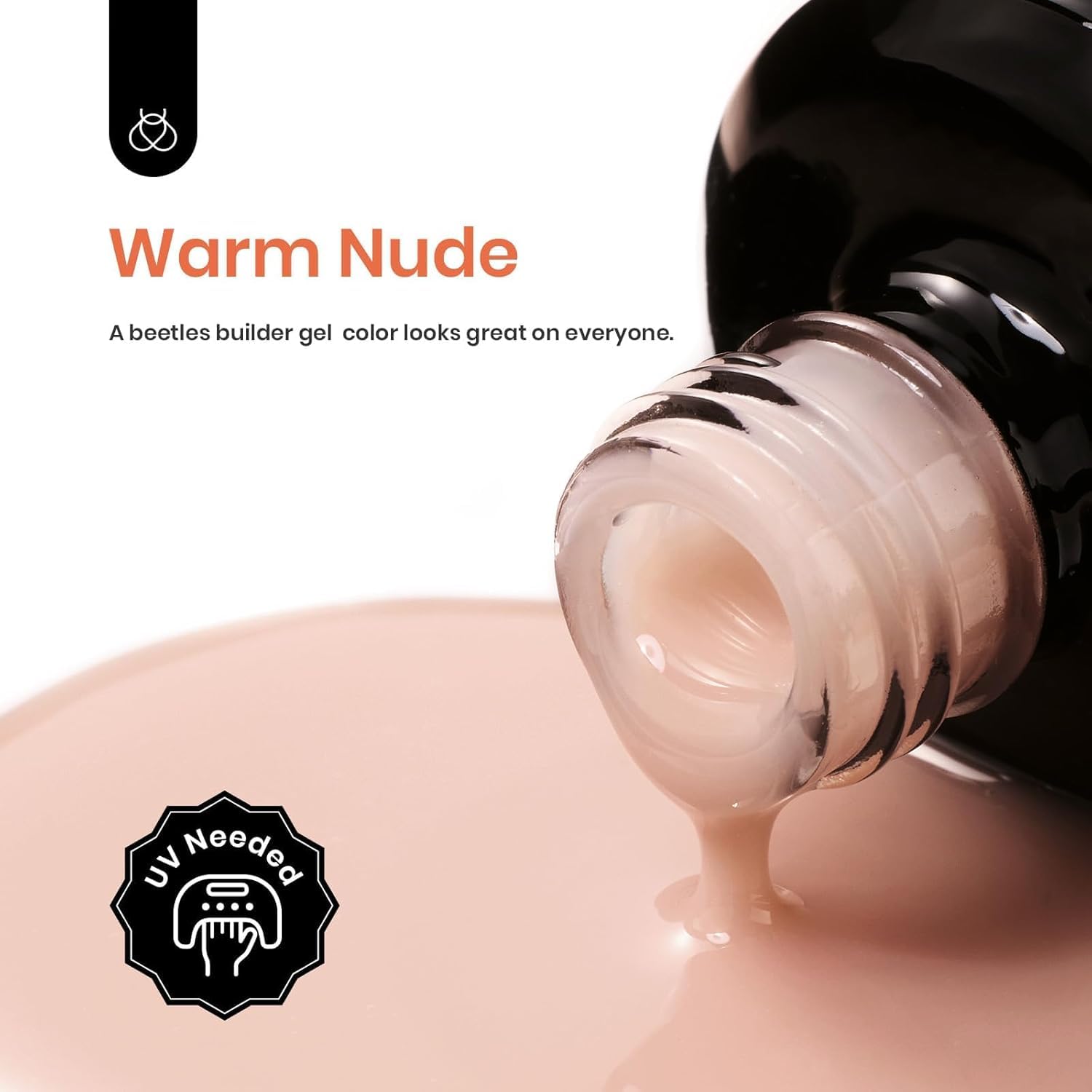 Beetles Builder Gel Caramelo Nude crea apex natural y estable.