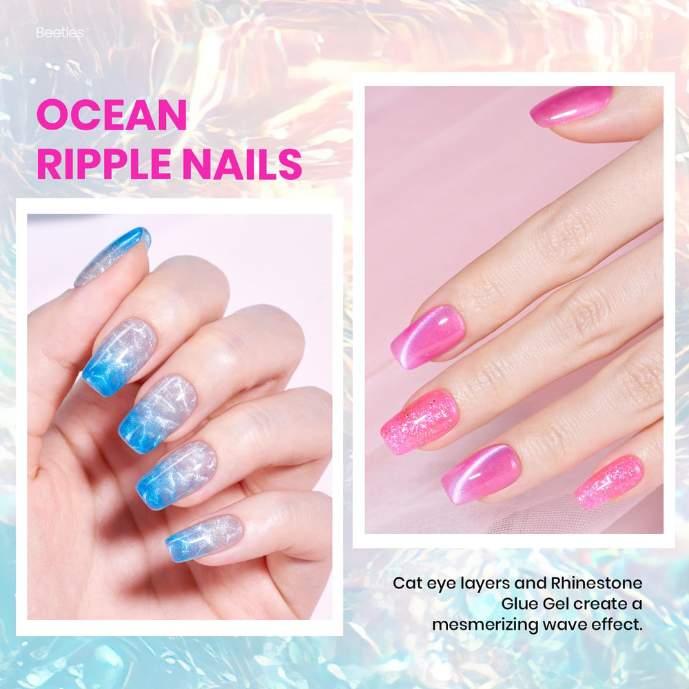 Beetles jelly gel nail polish set includes clear builder gel for nail structure and strength.