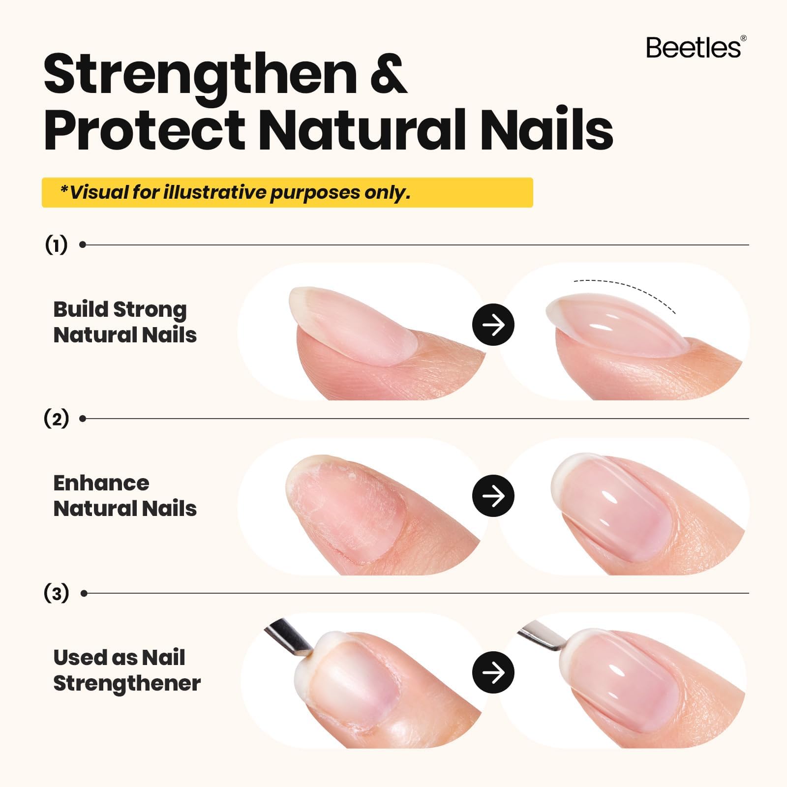 Beetles builder gel clear creates natural-looking nail extensions.