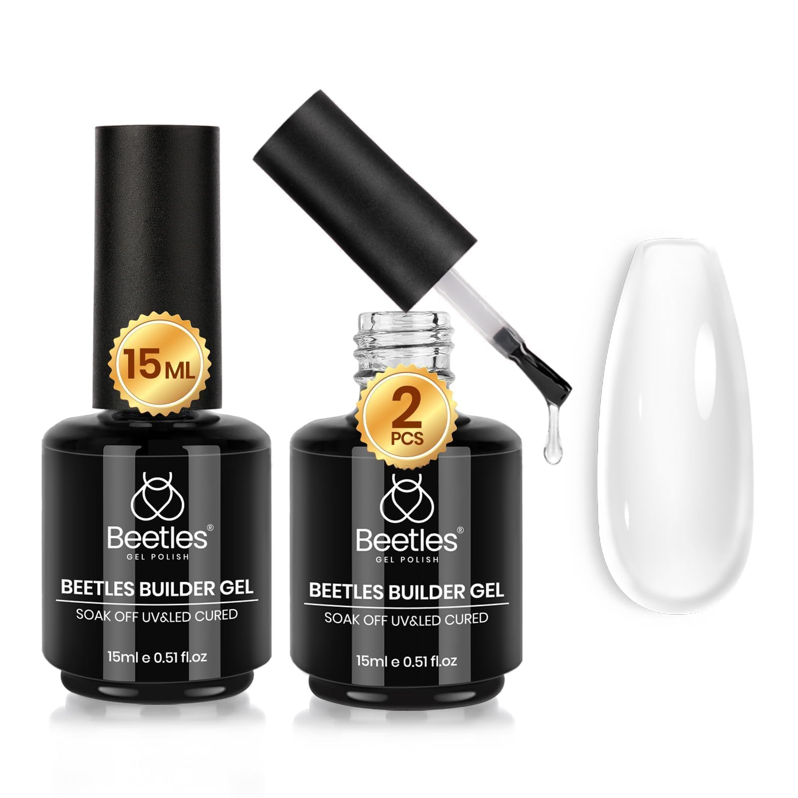 Beetles Builder Gel: dos frascos claros para uso casero
