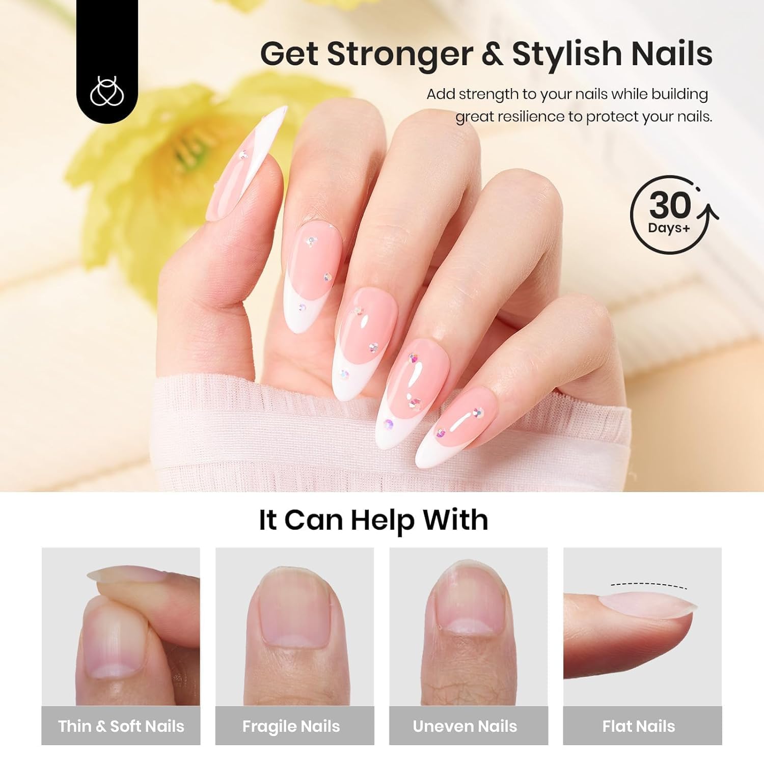 Beetles Builder Gel ofrece durabilidad de hasta 30 días sin astillado.