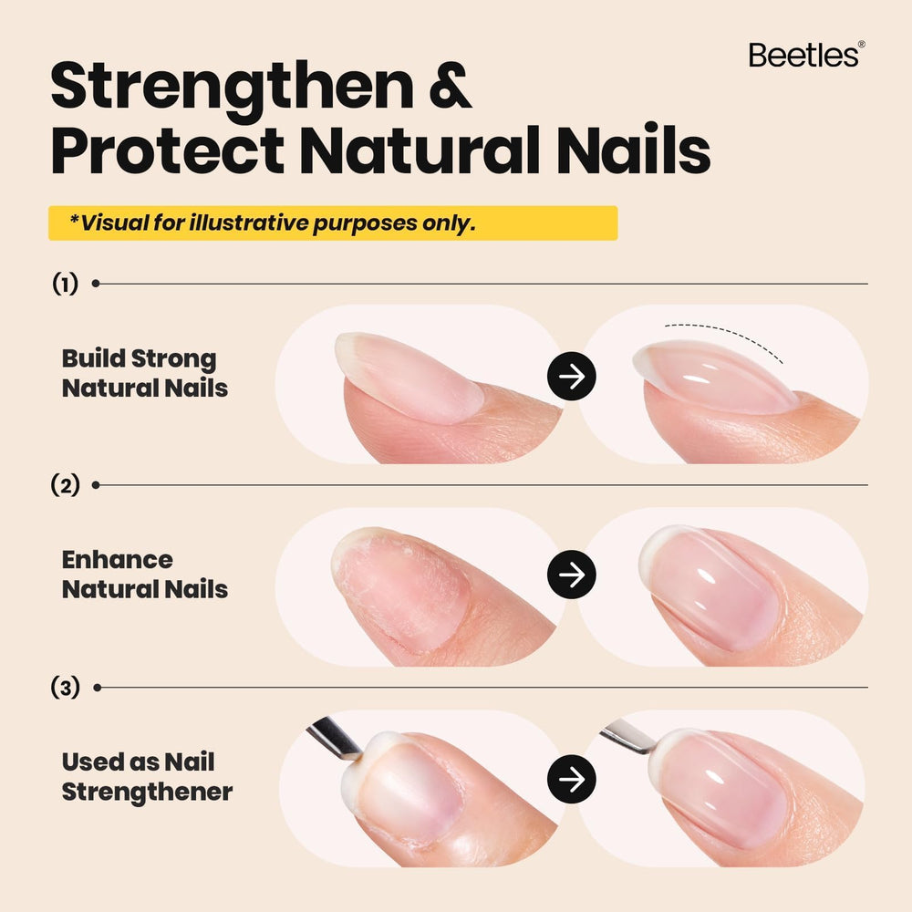 Beetles Builder Gel Garnet Glow, aplicación precisa para dar forma y fortalecer uñas.