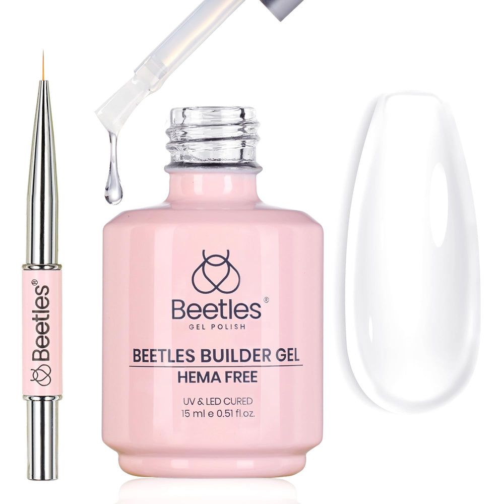 Beetles Builder Gel HEMA-Free Breeze: smooth application for nail extensions.