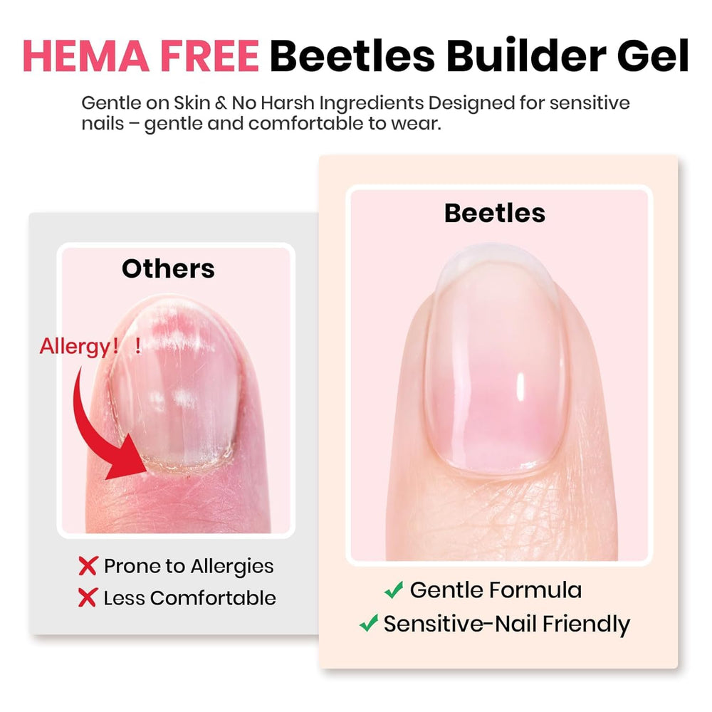 Beetles Clear Builder Gel for apex and length.