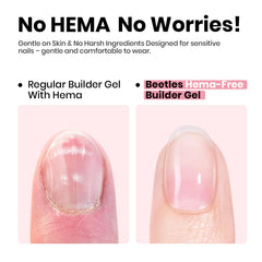 Beetles Builder Gel Nude finish delivers natural-looking nails with subtle thickness.