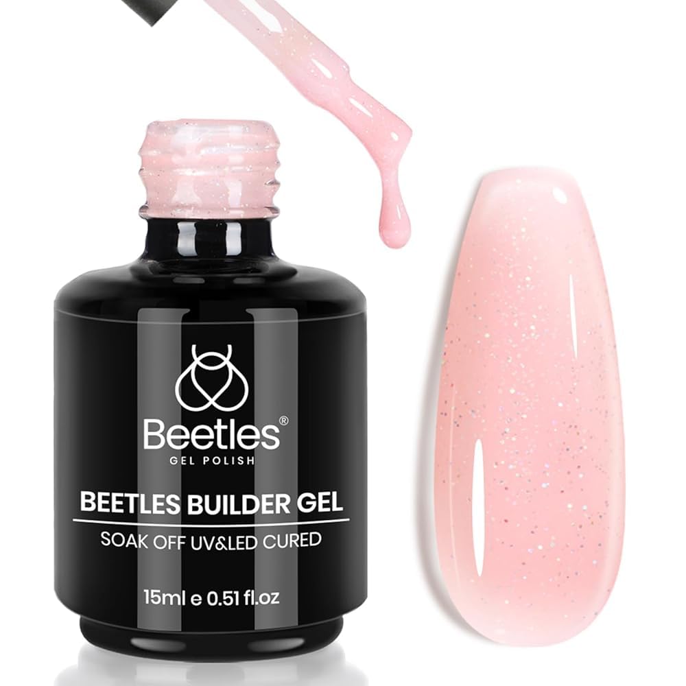 Beetles Builder Gel Starlit Nude en aplicación suave para uñas naturales