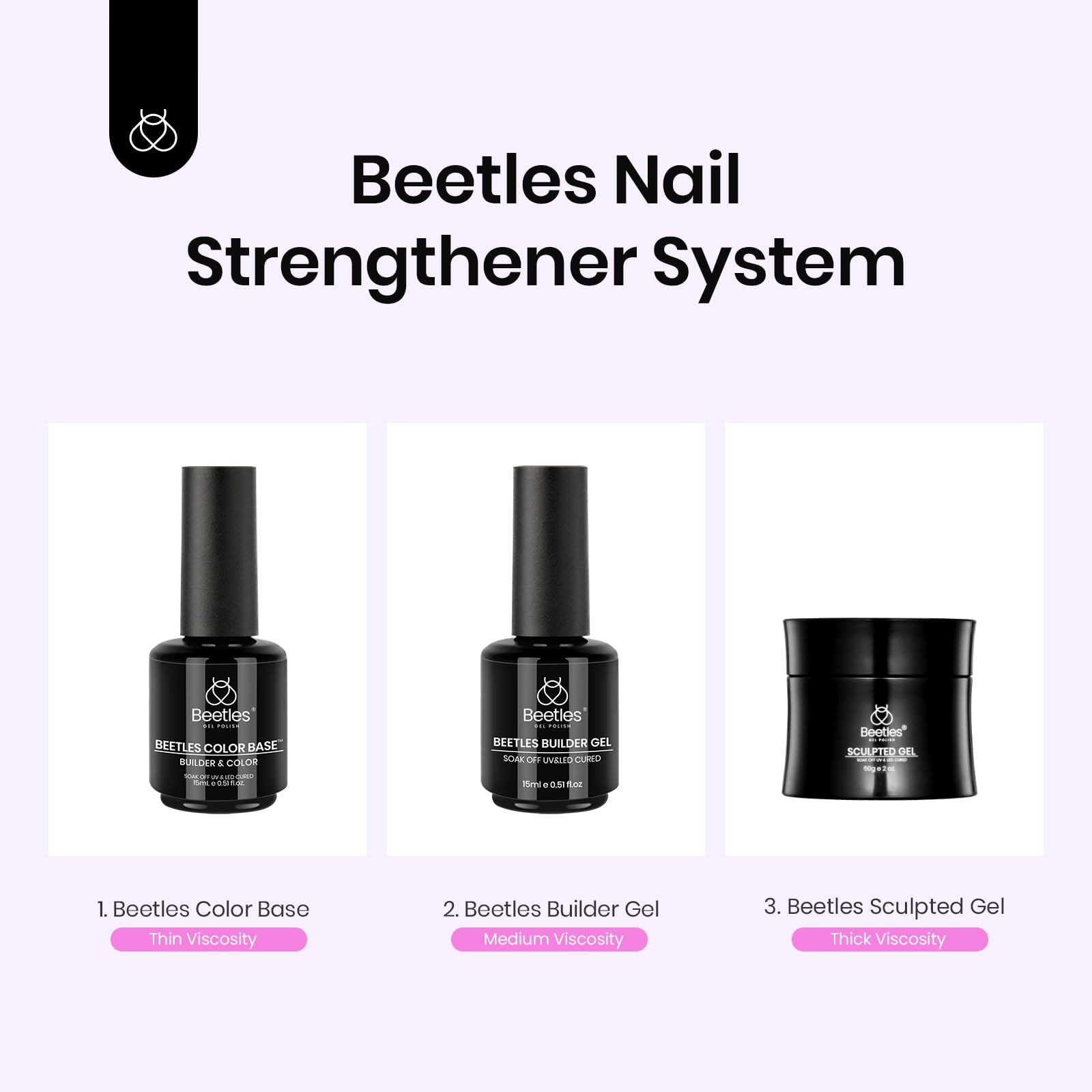 Uso doméstico o en salón con Beetles Builder Gel para uñas.