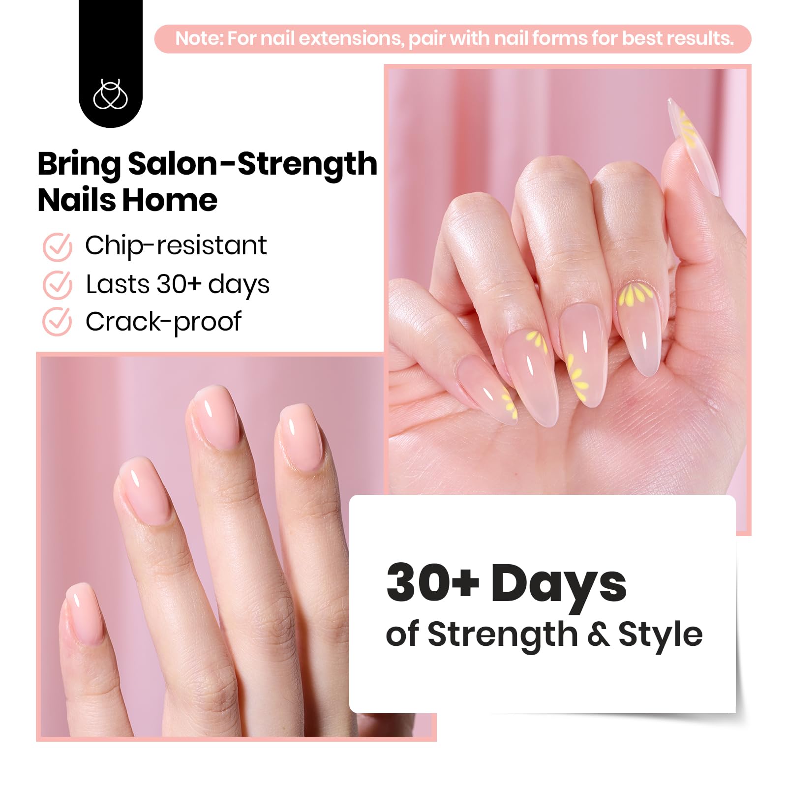 Beetles Builder Gel cures quickly under UV/LED for a fast finish.