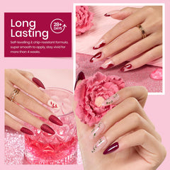 Beetles Burgundy Gel Polish: brillo duradero y acabado brillante en cada capa.