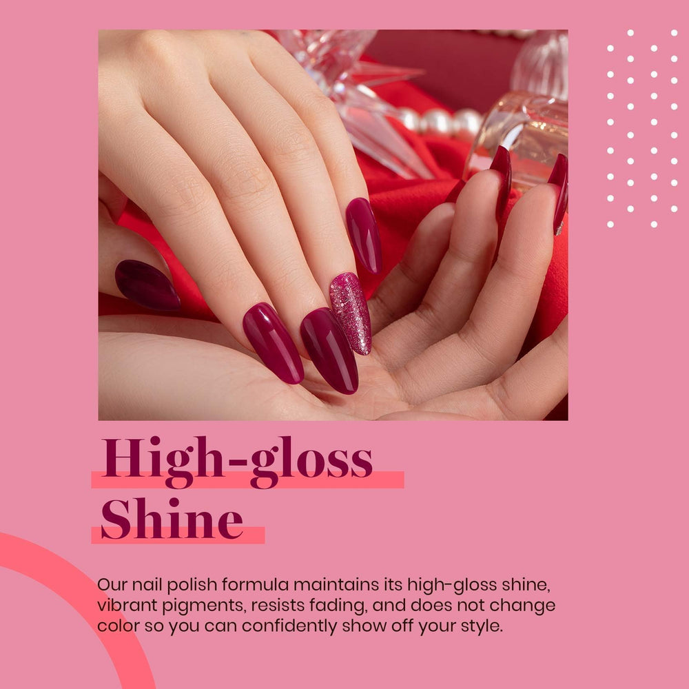 Beetles Burgundy Red gift set with base and top coat suggestion