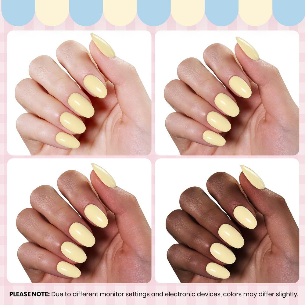 Beetles Butter Yellow gel polish under LED lamp for fast cure