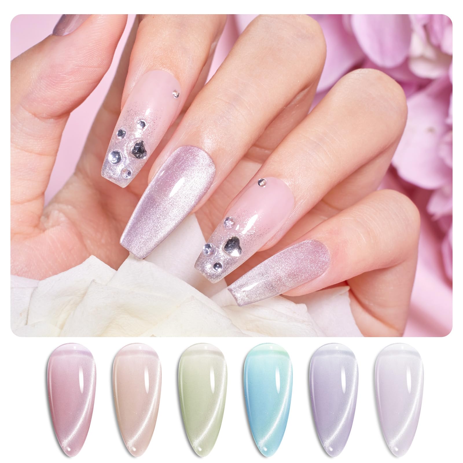 Beetles esmalte gel ojo-de-gato brillo duradero para uñas.