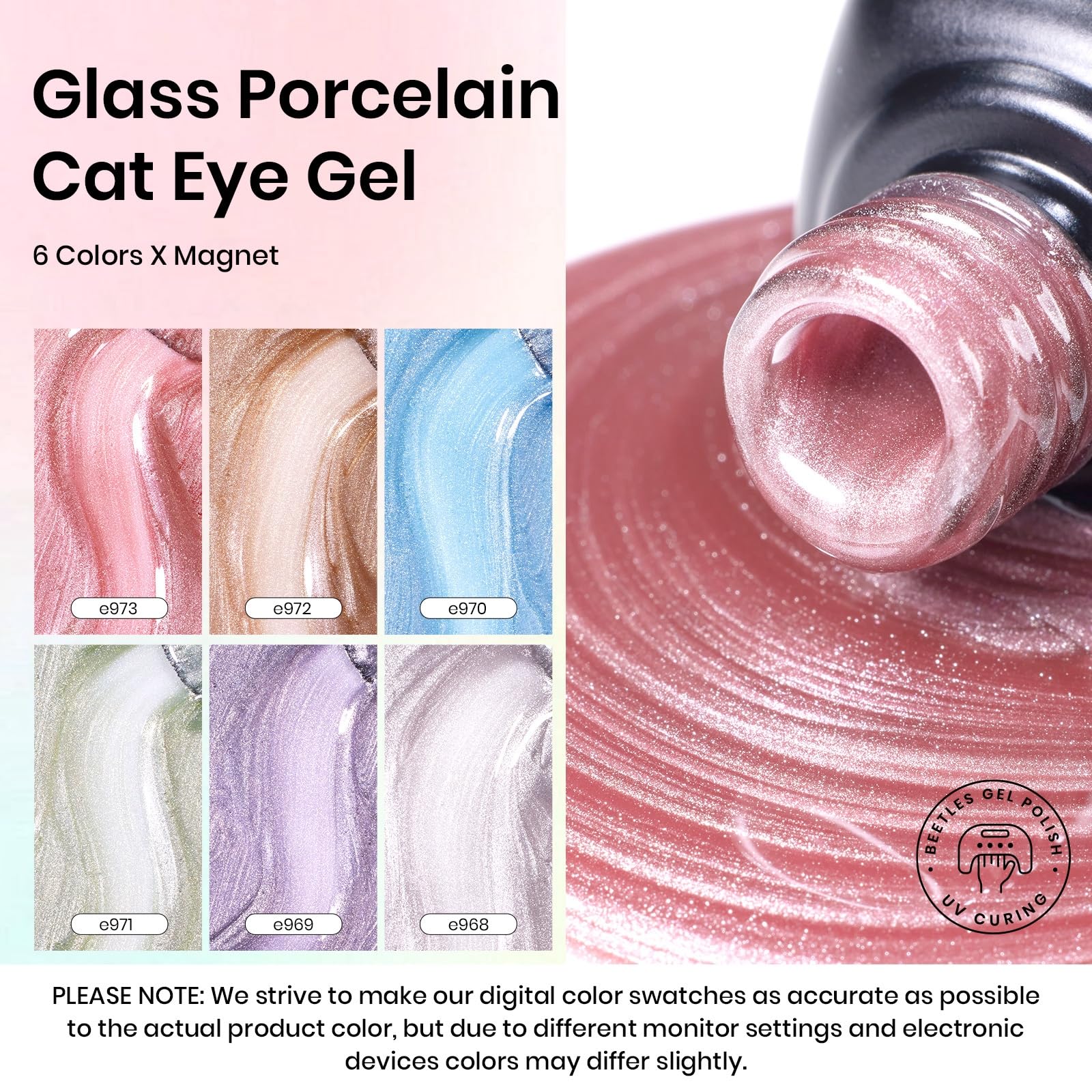 Beetles esmalte gel ojo-de-gato con imán para crear efectos.