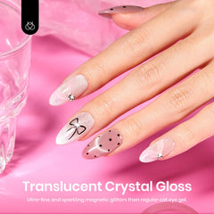 Beetles esmalte ojo de gato tono plateado con reflejo metálico, ideal para uñas de fiesta.