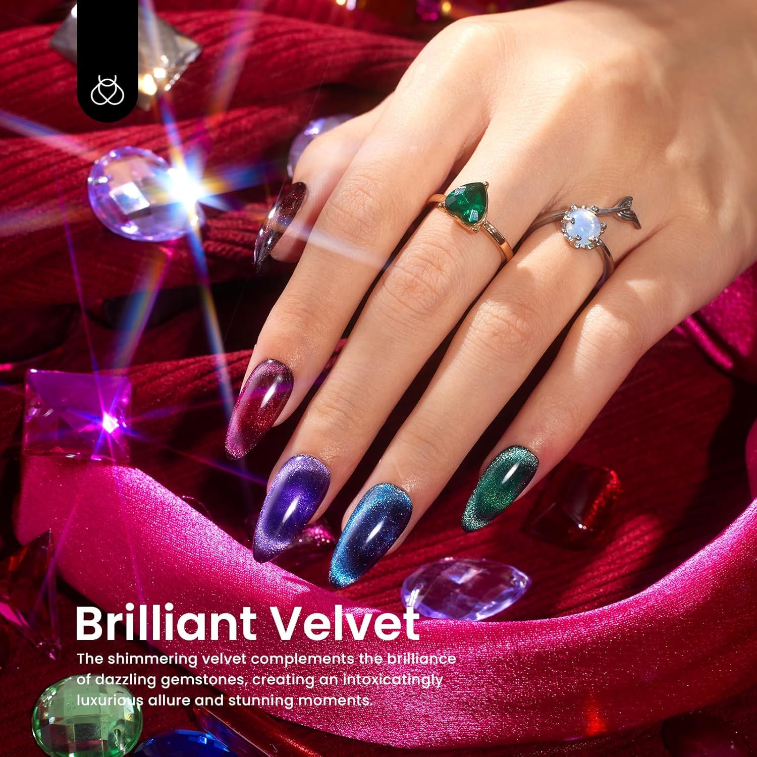 Beetles Set ojo de gato burgundia tono chic para eventos
